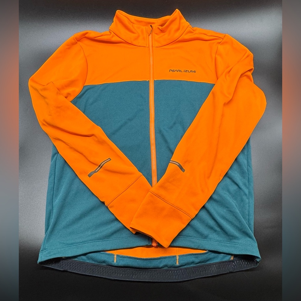 Pearl Izumi Long Sleeve Cycling Jersey Size L Orange, Dark Turquoise